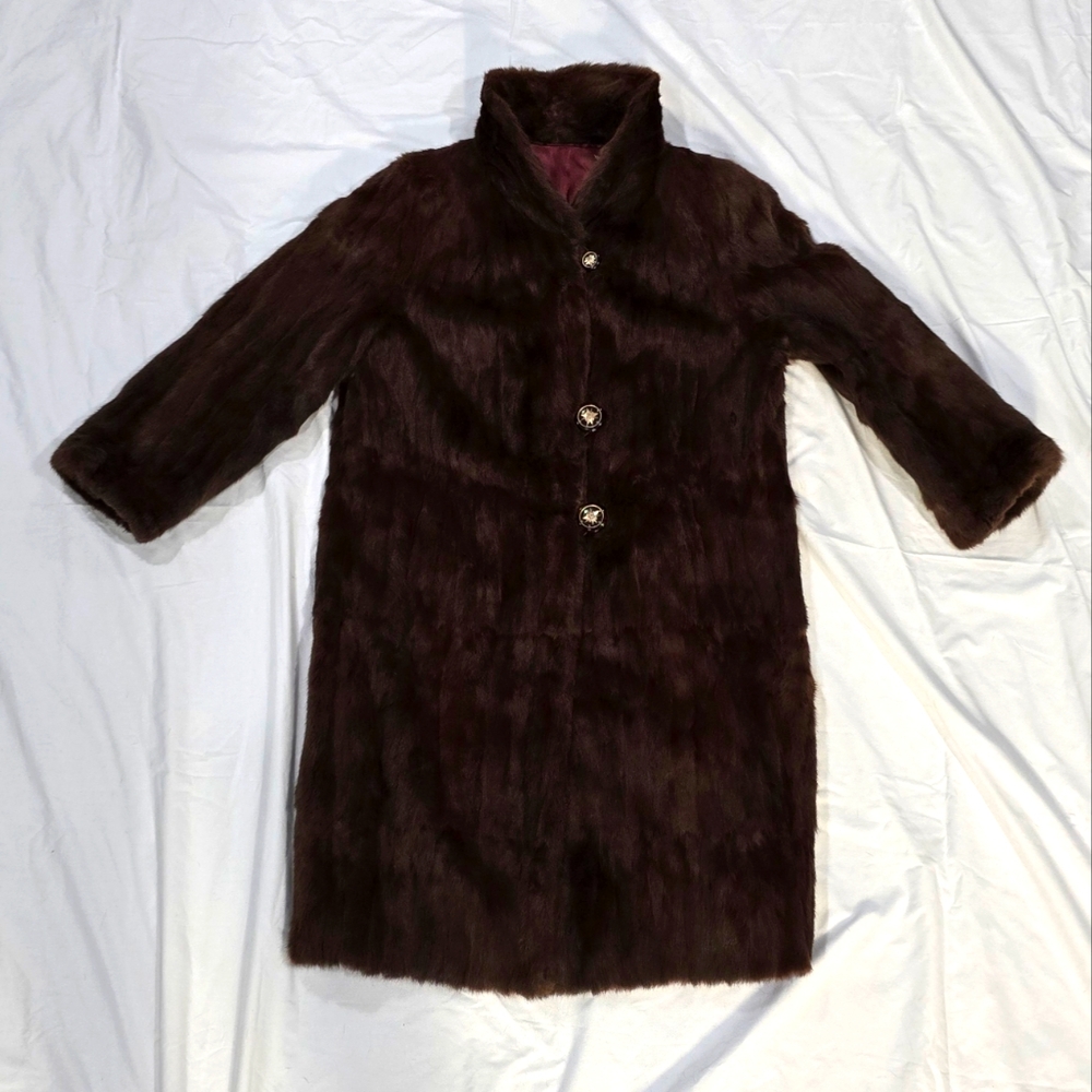 #14 RARE Ladies 3/4 Length ERMIN/WEASEL Vintage Fur Coat